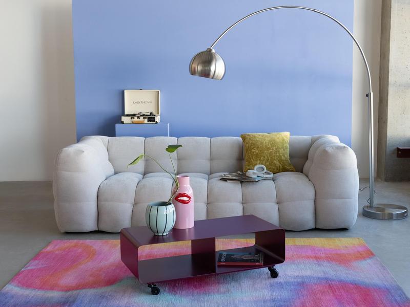 couchtisch tief Cloud – Minimalistischer Wohnzimmer-Tisch, niedrig, cremefarben, flippiges Wolkenform, niedliches Design, einzigartiger Mittelpunkt für Ihre Heimdekoration Küche, Haushalt & Wohnen Design, Farbe:Rot