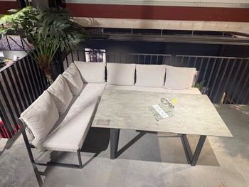 Stern Outdoor Eckbank Tamo und Kufentisch mit HPL Platte Silverstar im Set – Grafik-1.