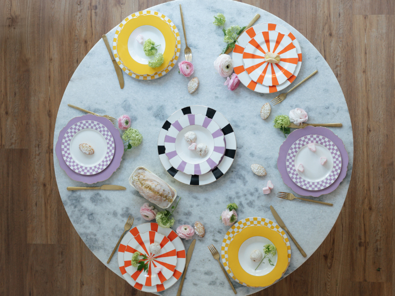 Moderne Geschirr Sets aus Steingut – weiß & bunt