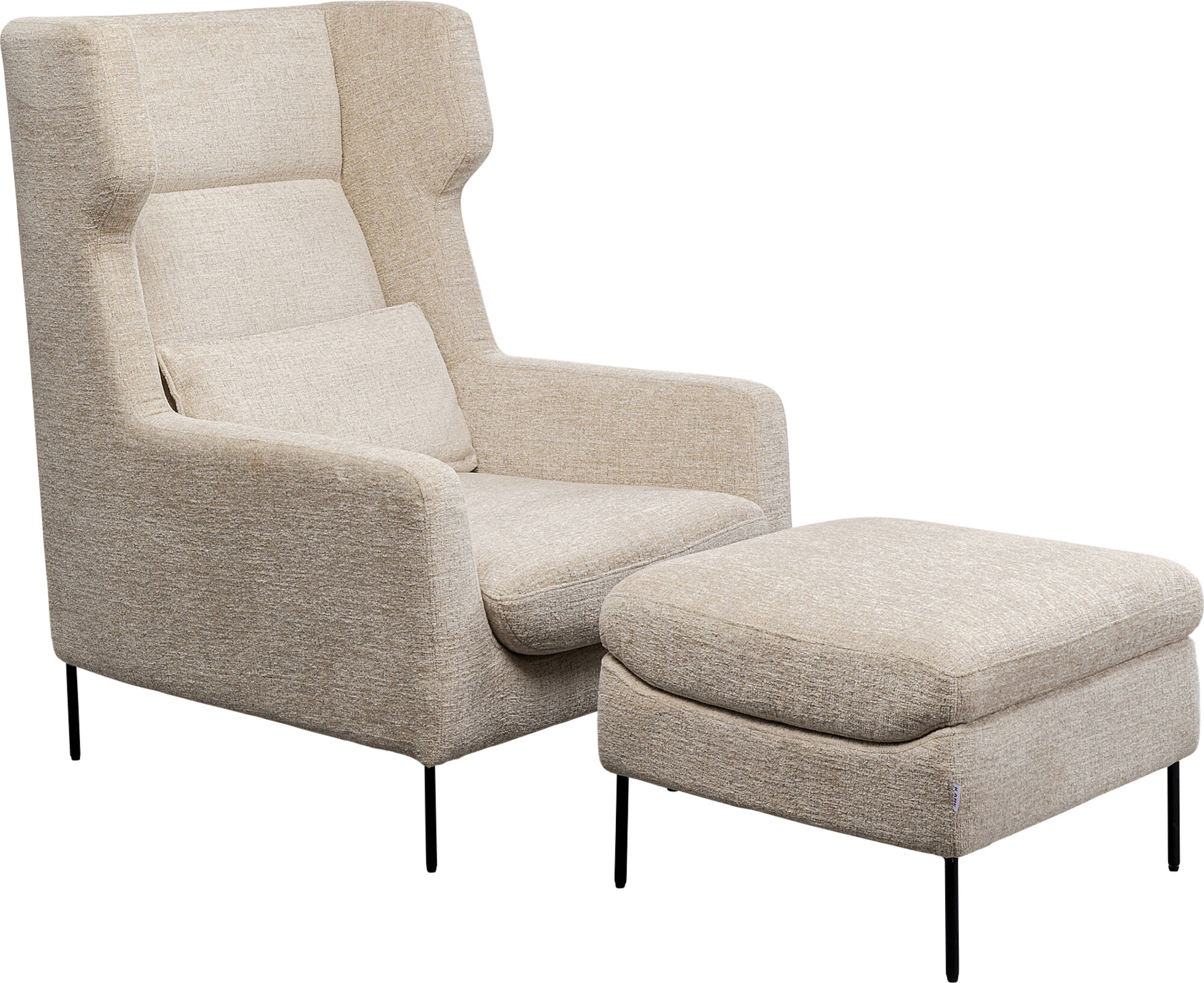 Sessel +Hocker Quinn High Beige - Einzelstück – Grafik-1.