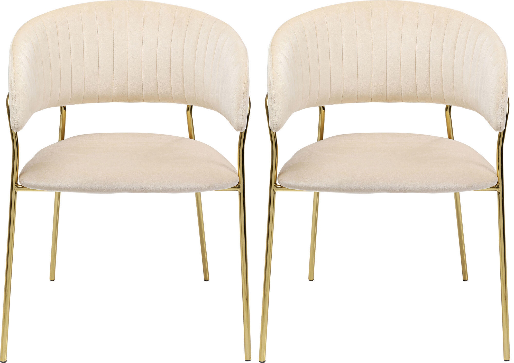 Armlehnstuhl Belle Velvet Creme (2/Set) – Grafik-1.