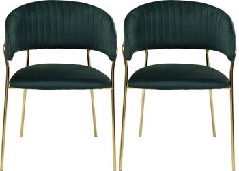 Armlehnstuhl Belle Velvet Grün (2/Set) – Grafik-1.