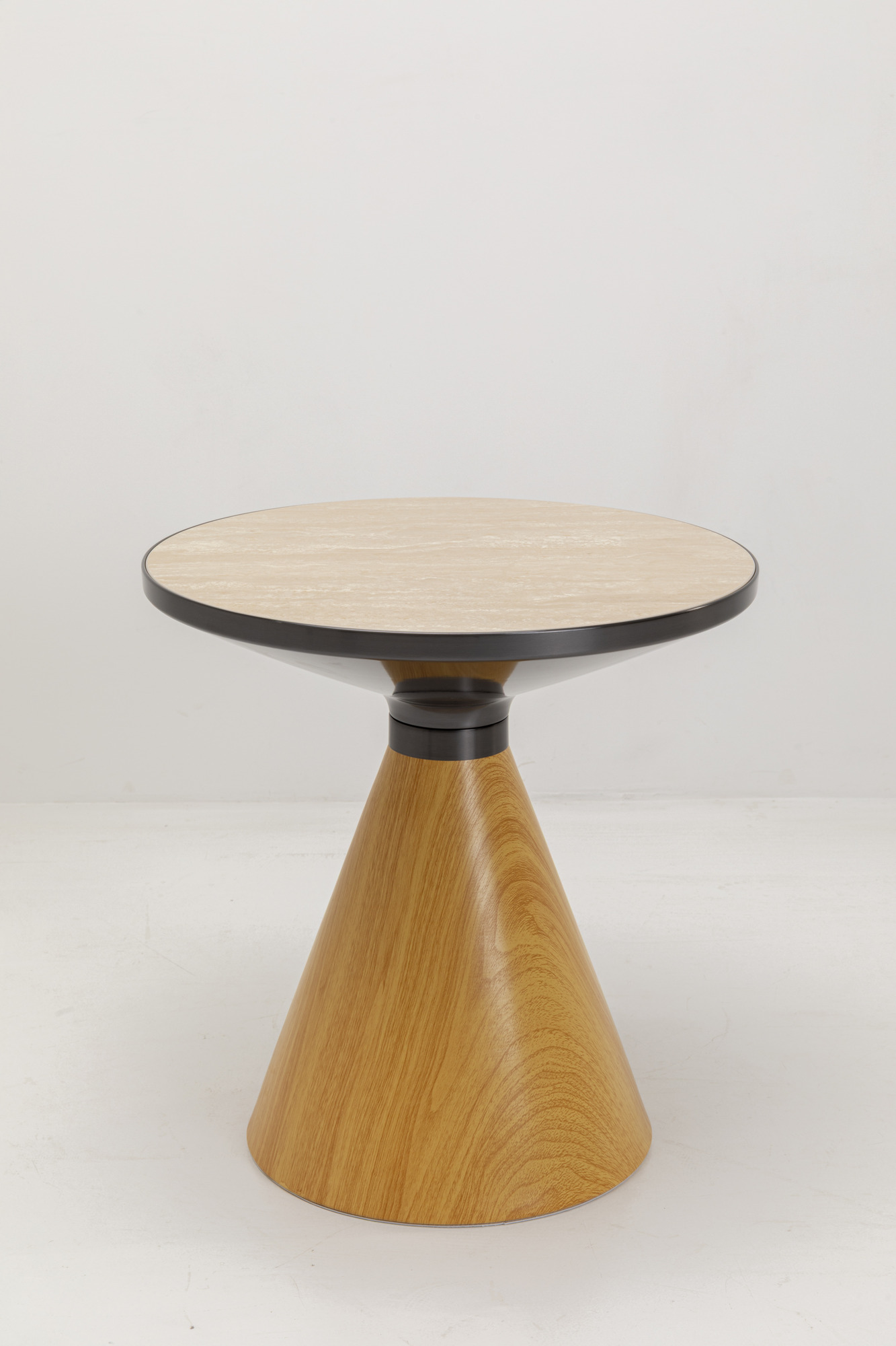 Beistelltisch Cono Eiche Travertin Ø50cm