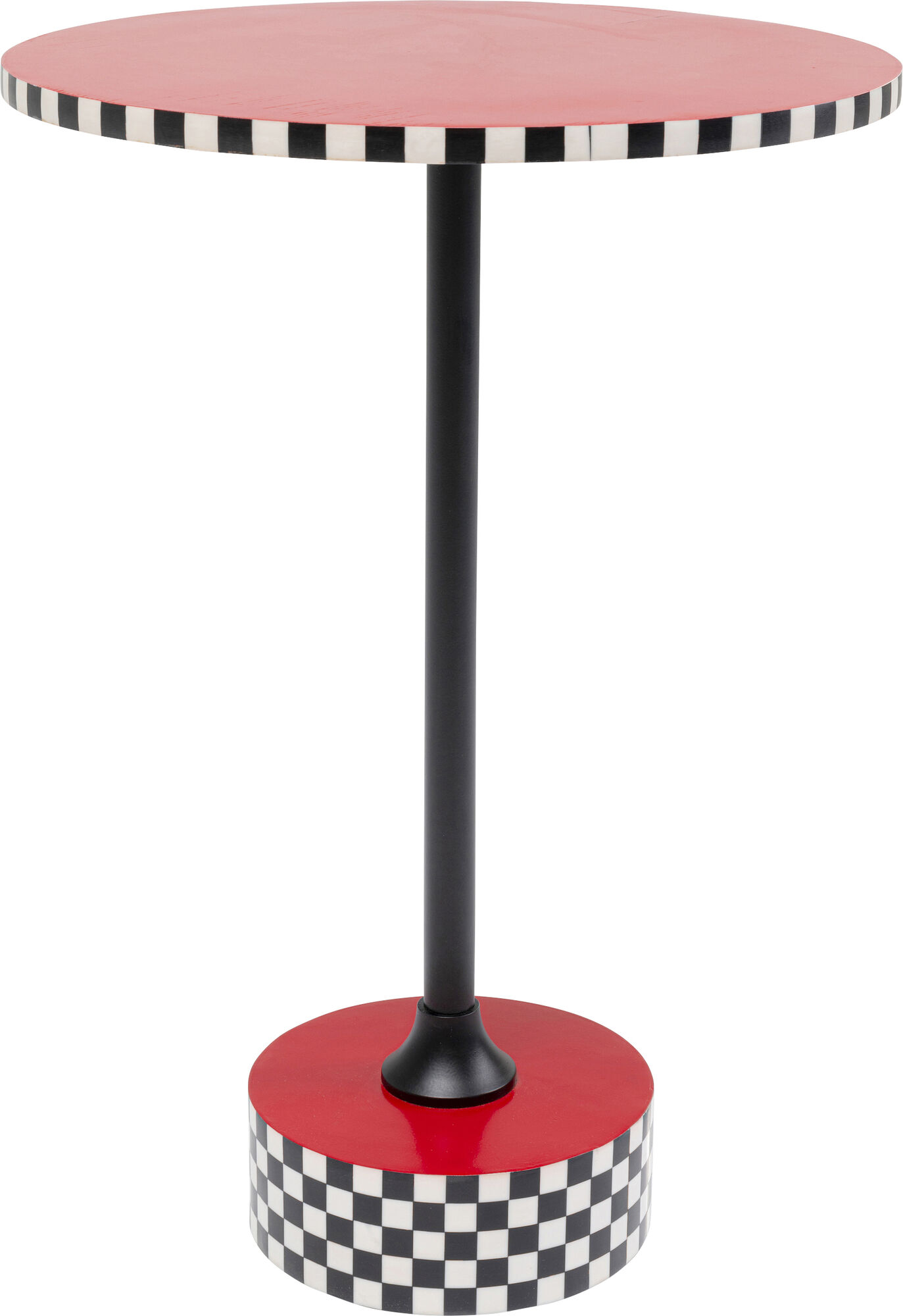 Beistelltisch Domero Checkers Rot Ø40cm – Grafik-1.