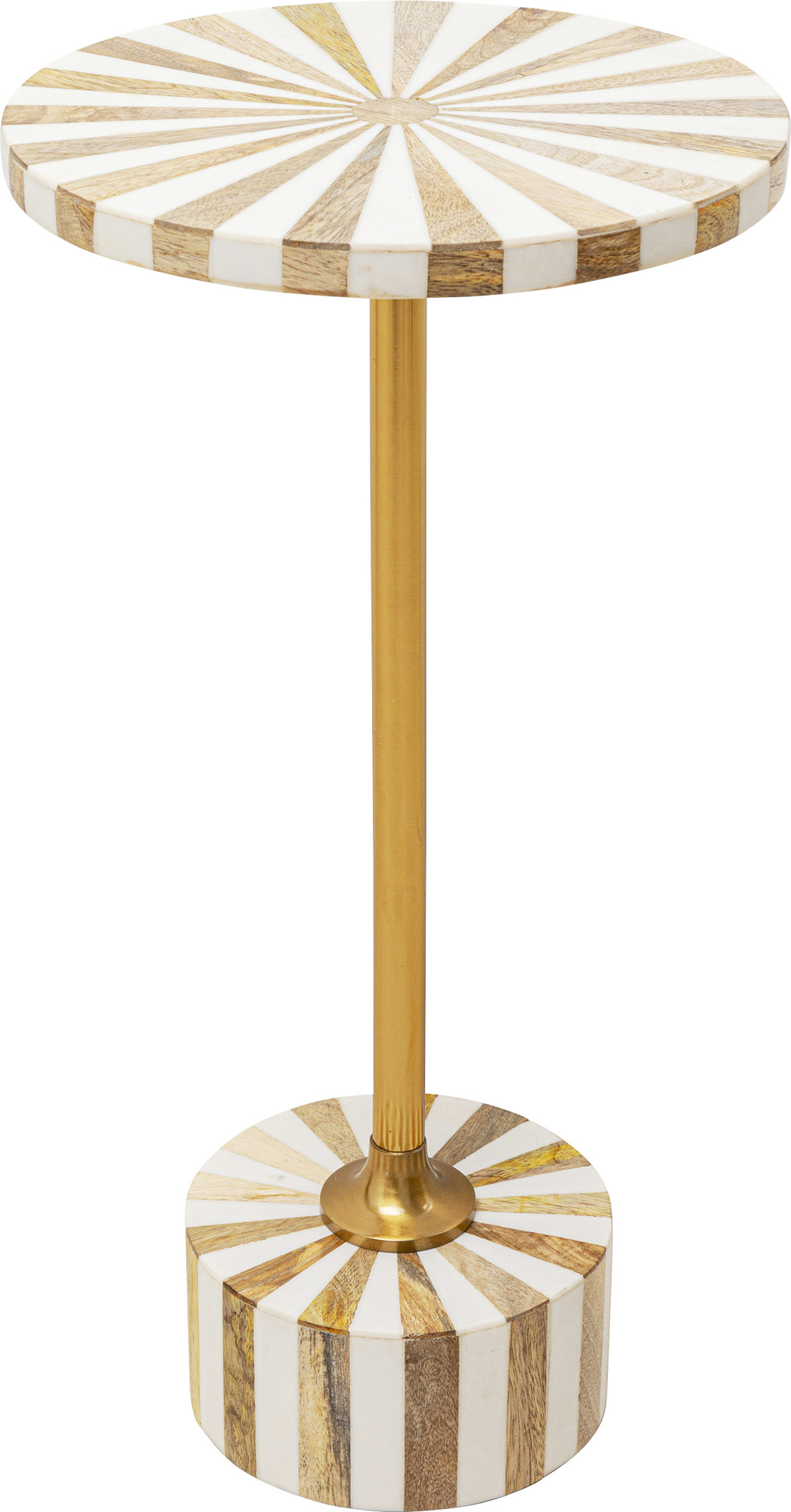 Beistelltisch Domero Cirque Gold Weiß Ø25cm