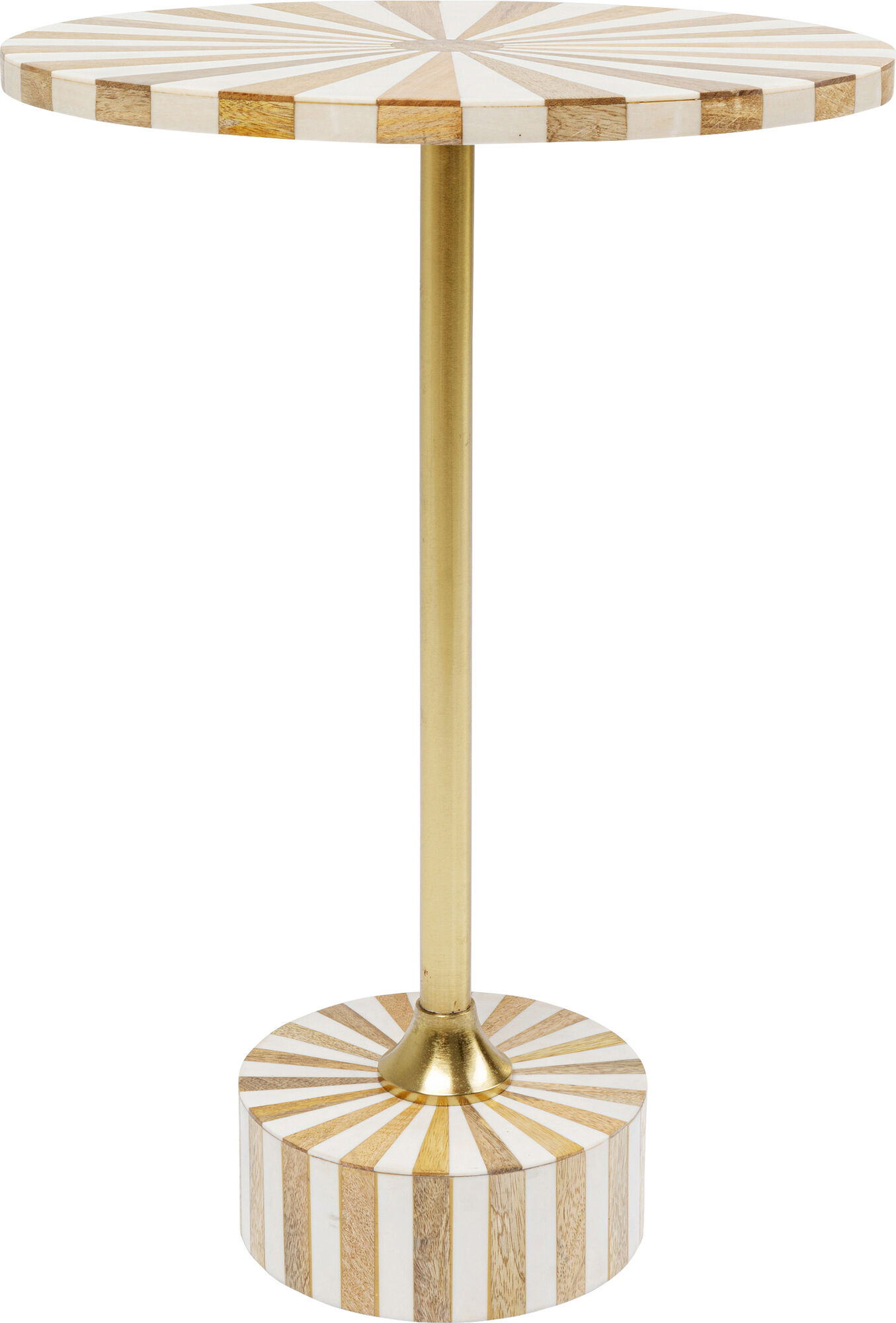 Beistelltisch Domero Cirque Gold Weiß Ø40cm – Grafik-1.