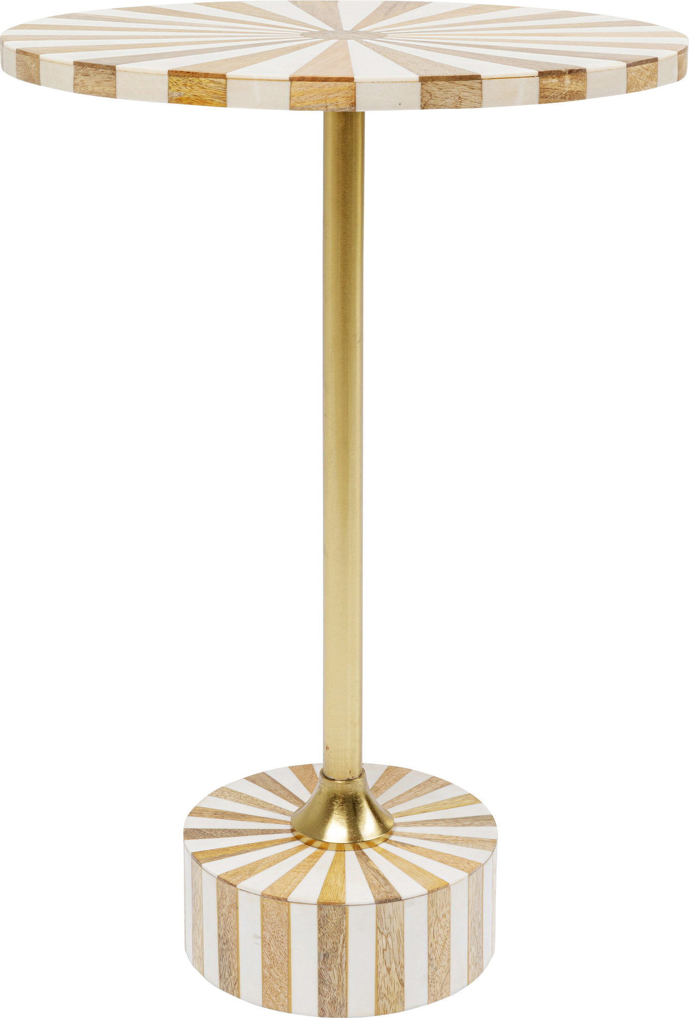Beistelltisch Domero Cirque Gold Weiß Ø40cm