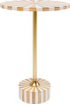 Produkt: Beistelltisch Domero Cirque Gold Weiß Ø40cm.