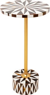 Beistelltisch Domero Star Braun Weiß Ø25cm – Grafik-1.