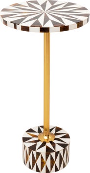 Produkt: Beistelltisch Domero Star Braun Weiß Ø25cm.