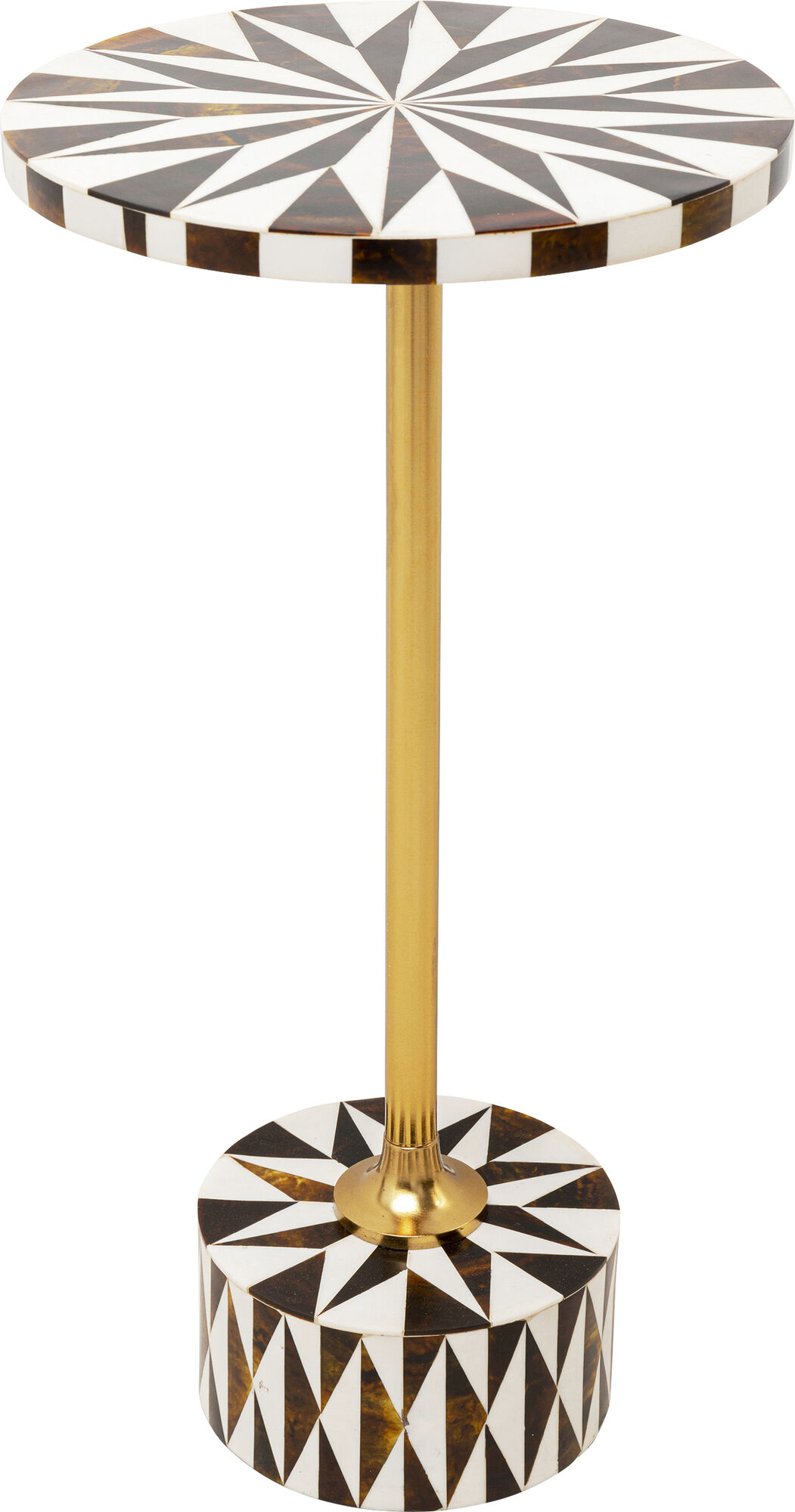 Beistelltisch Domero Star Braun Weiß Ø25cm – Grafik-1.