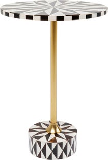 Beistelltisch Domero Star Braun Weiß Ø40cm – Grafik-1.