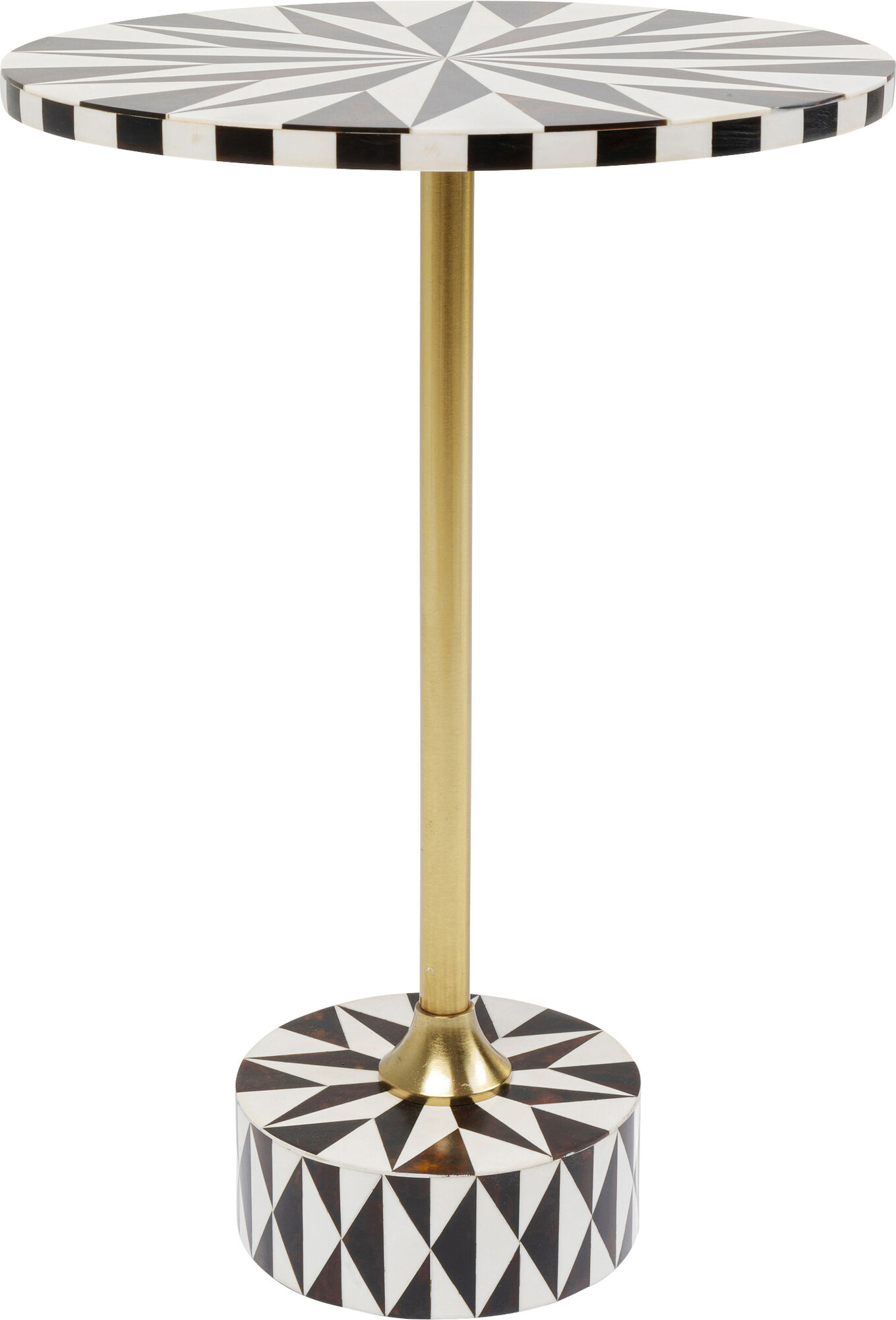 Beistelltisch Domero Star Braun Weiß Ø40cm – Grafik-1.