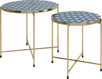 Beistelltisch Priya Blau (2/Set) – Grafik-1.