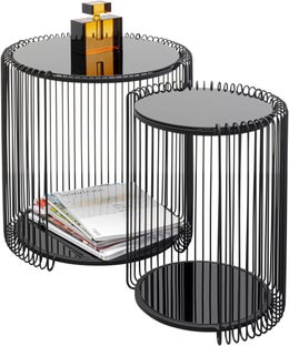 Beistelltisch Wire Double Schwarz (2/Set) – Grafik-1.