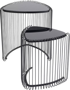Beistelltisch Wire Triangle Schwarz (2/Set) – Grafik-1.