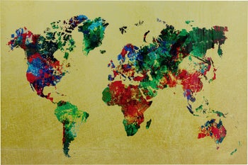 Glasbild Metallic Colourful Map 150x100cm – Grafik-1.