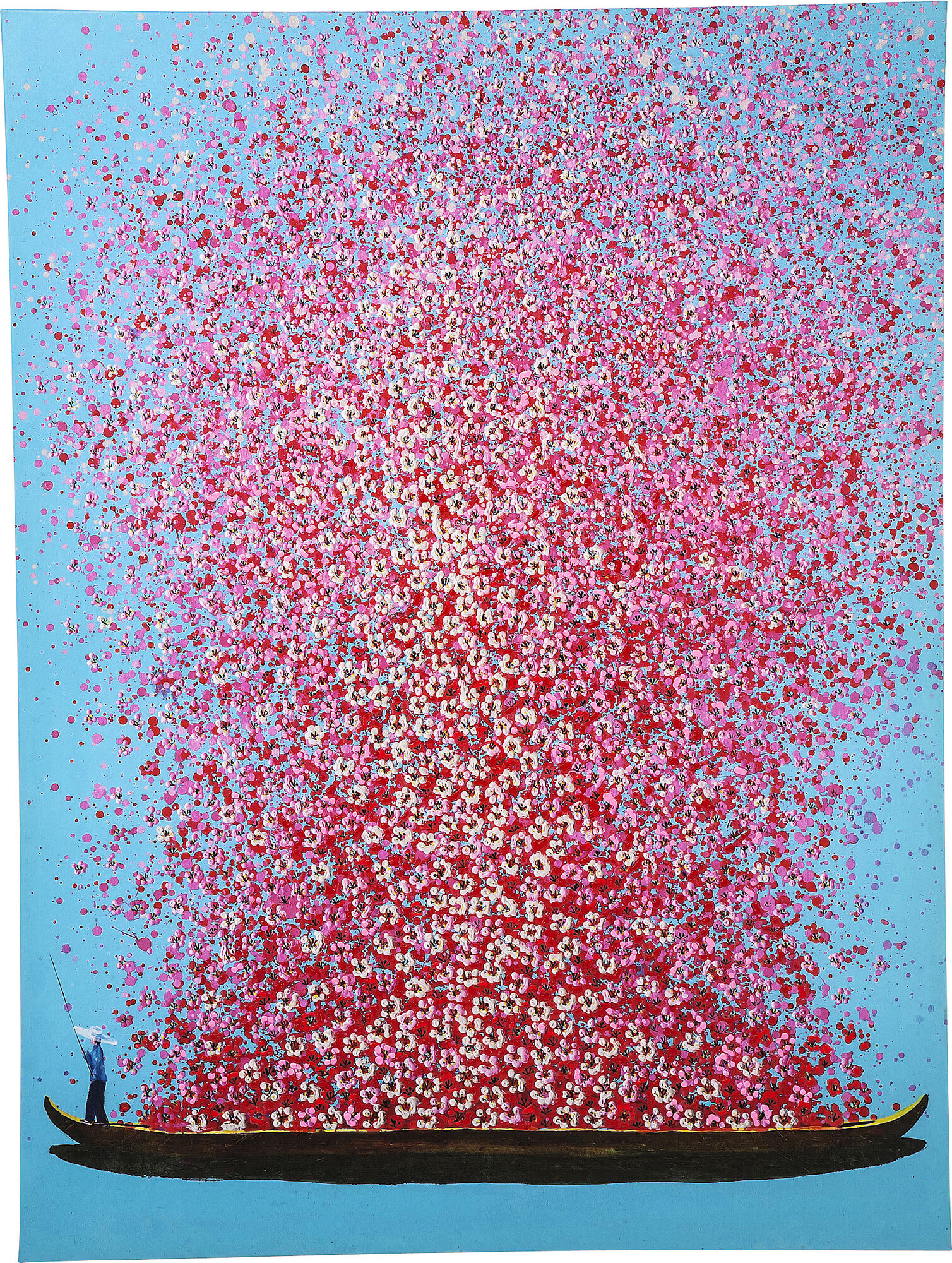 Bild Touched Flower Boat Blau Pink 120x160cm – Grafik-1.