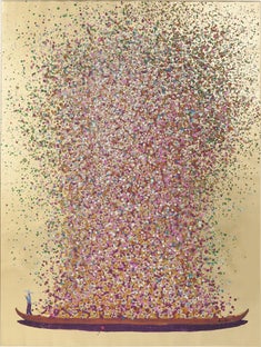 Bild Touched Flower Boat Gold Pink 80x100cm – Grafik-1.