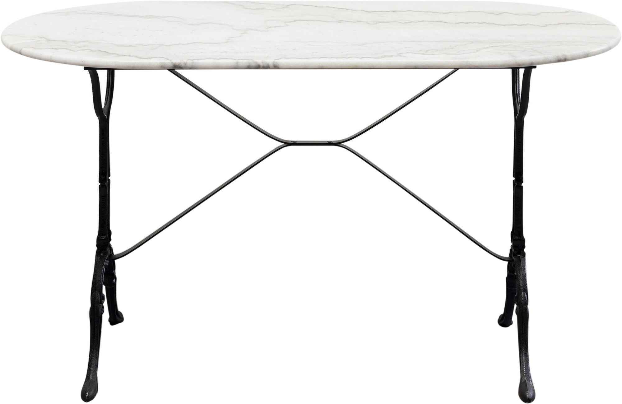 Bistrotisch Kaffeehaus Oval Weiß 120x60cm – Grafik-1.