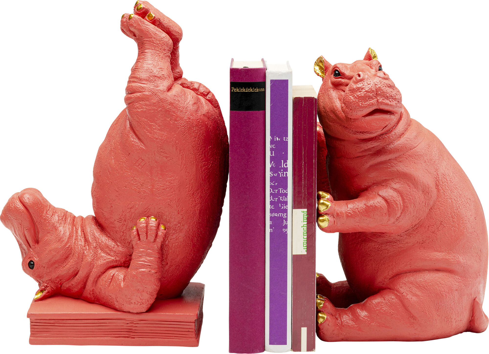 Buchstütze Hippo Pink (2/Set) – Grafik-1.