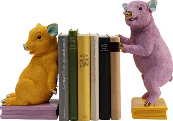 Buchstütze Pig Party (2/Set) – Grafik-1.
