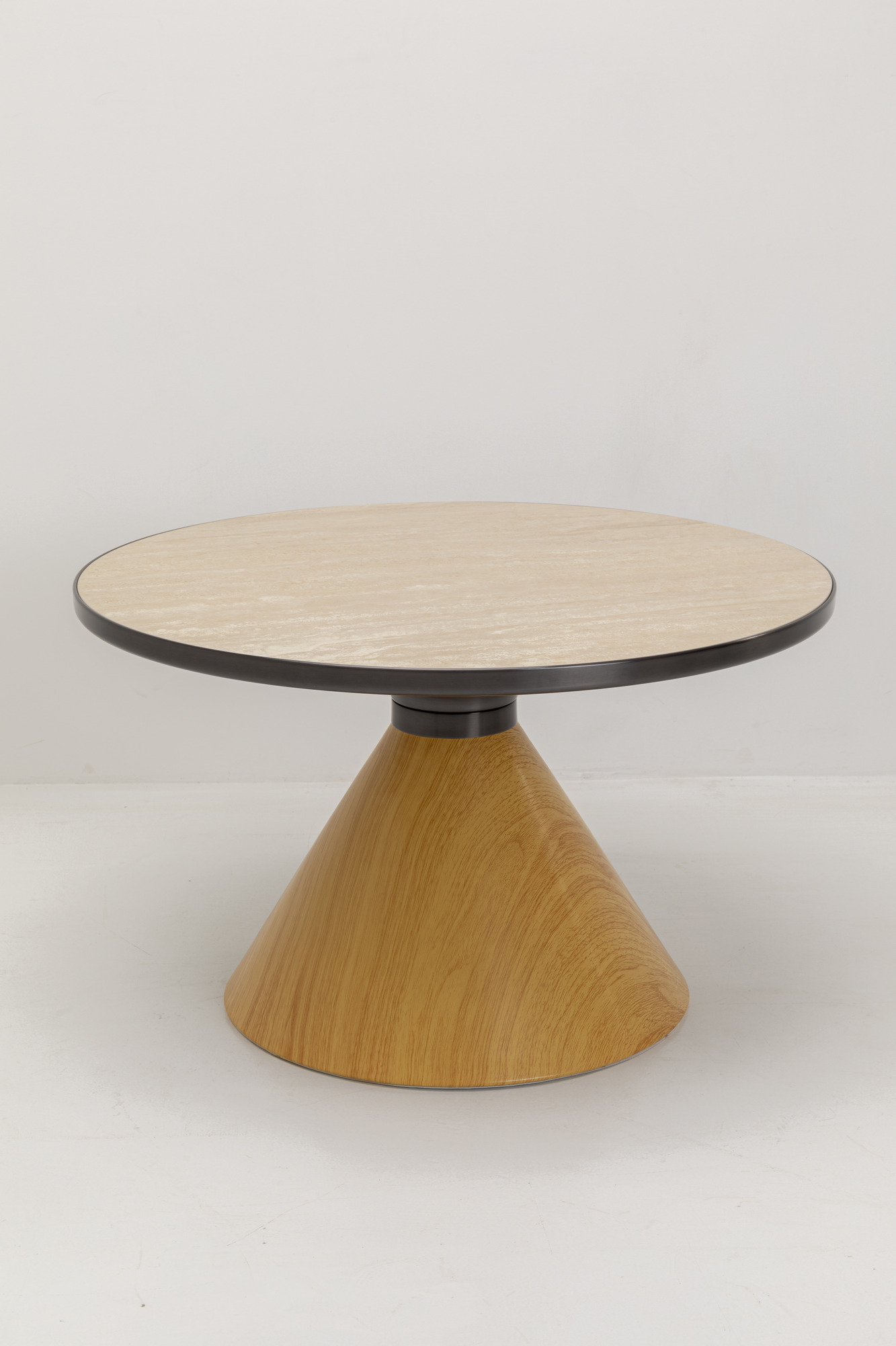 Couchtisch Cono Eiche Travertin Ø70cm