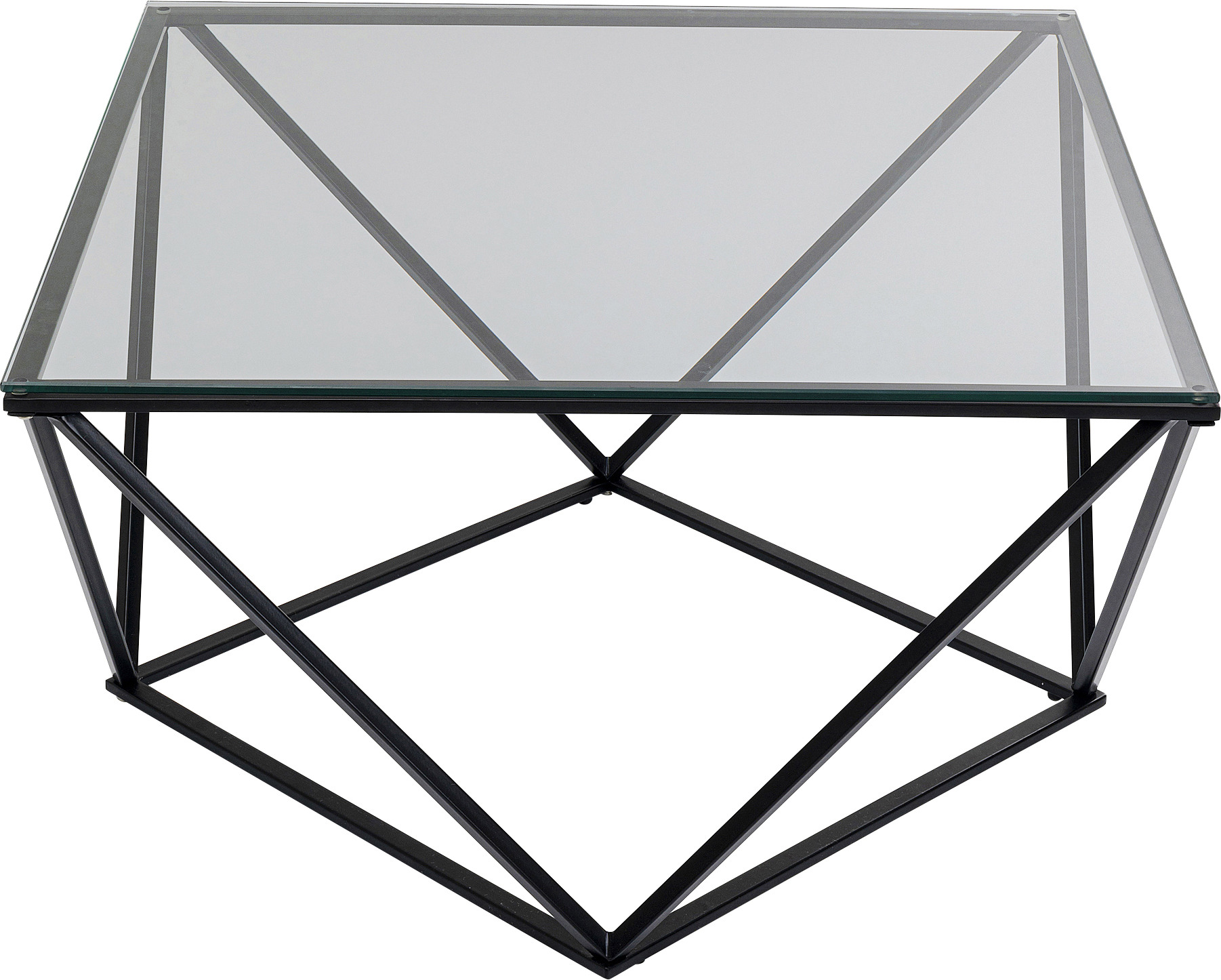 Couchtisch Cristallo Schwarz 80x80cm