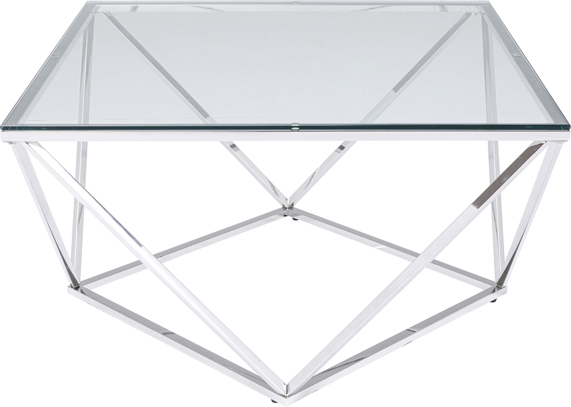 Couchtisch Cristallo Silber 80x80cm