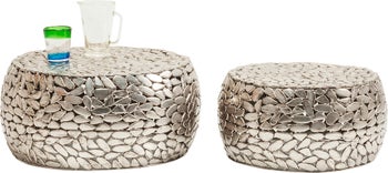 Couchtisch Pebbles Deluxe Silber (2/Set) – Grafik-1.
