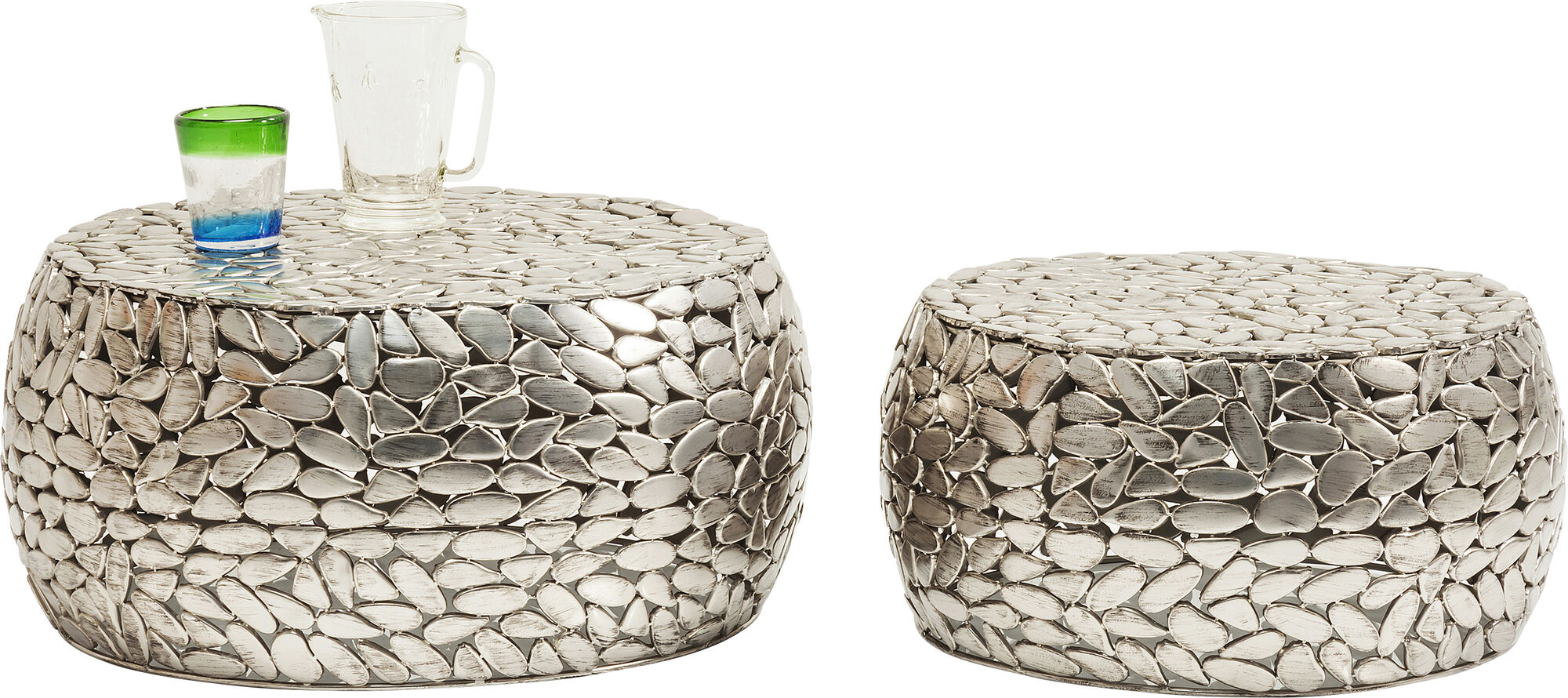 Couchtisch Pebbles Deluxe Silber (2/Set) – Grafik-1.