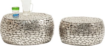 Couchtisch Pebbles Deluxe Silber (2/Set) – Grafik-1.