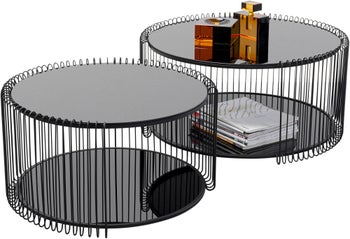 Couchtisch Wire Double Schwarz (2/Set) – Grafik-1.