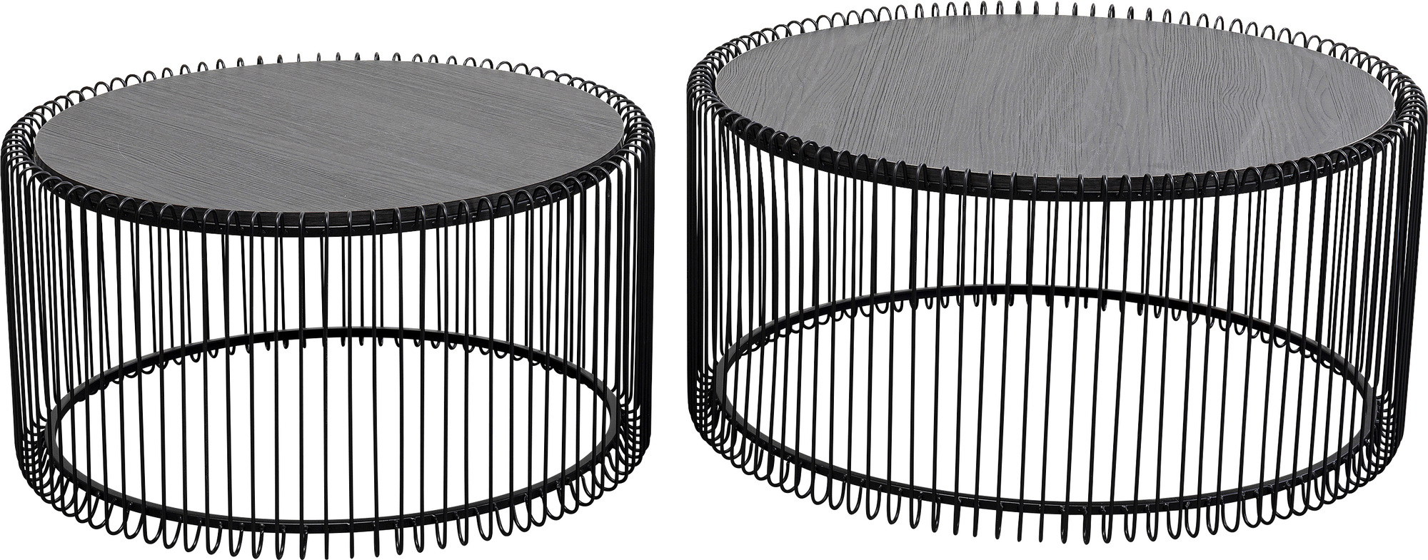 Couchtisch Wire Schwarz Wood (2/Set)