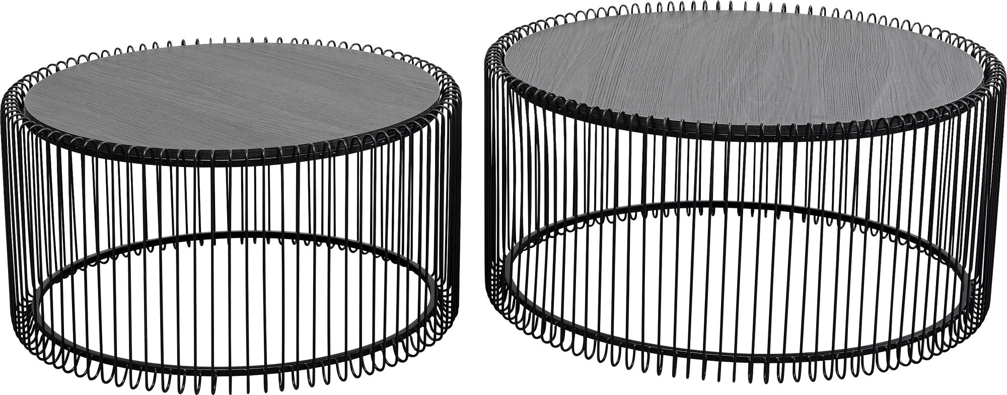 Couchtisch Wire Schwarz Wood (2/Set) – Grafik-1.