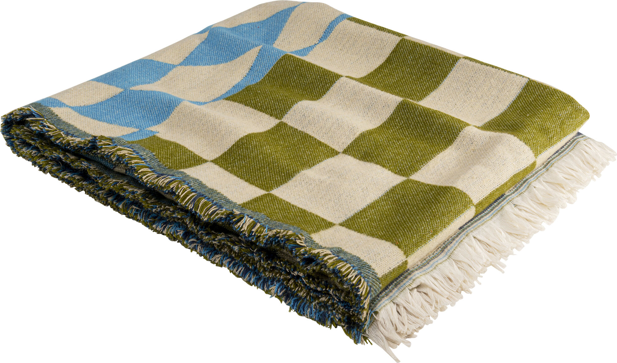 Decke Checker Blau Grün 170x130cm – Grafik-1.