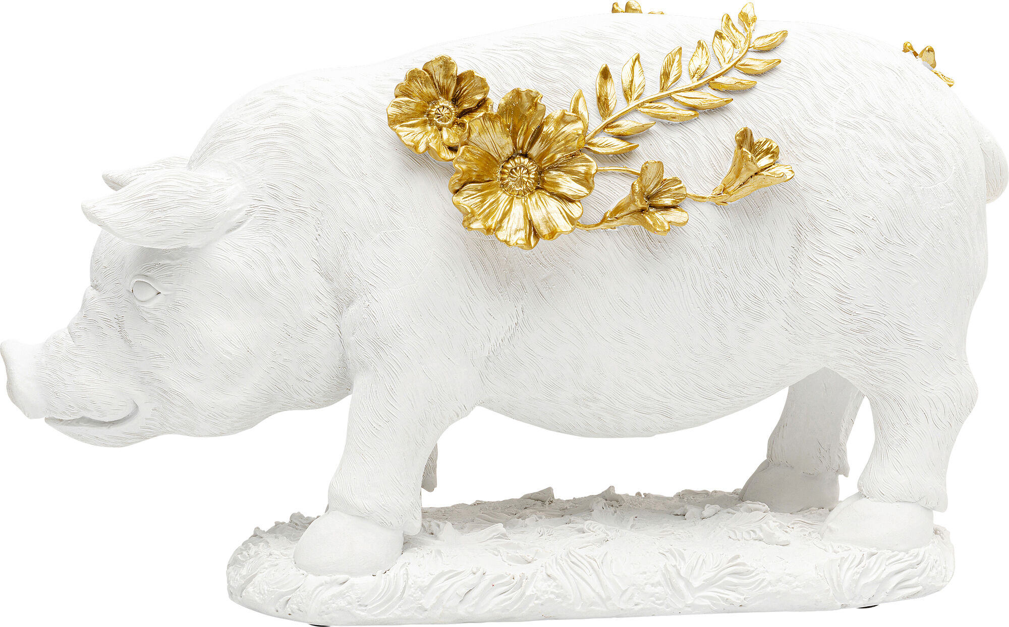 Deko Figur Flower Pig Weiß 21cm – Grafik-1.