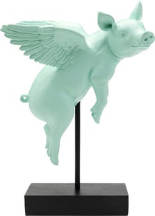 Deko Figur Flying Pig Türkis 29cm – Grafik-1.