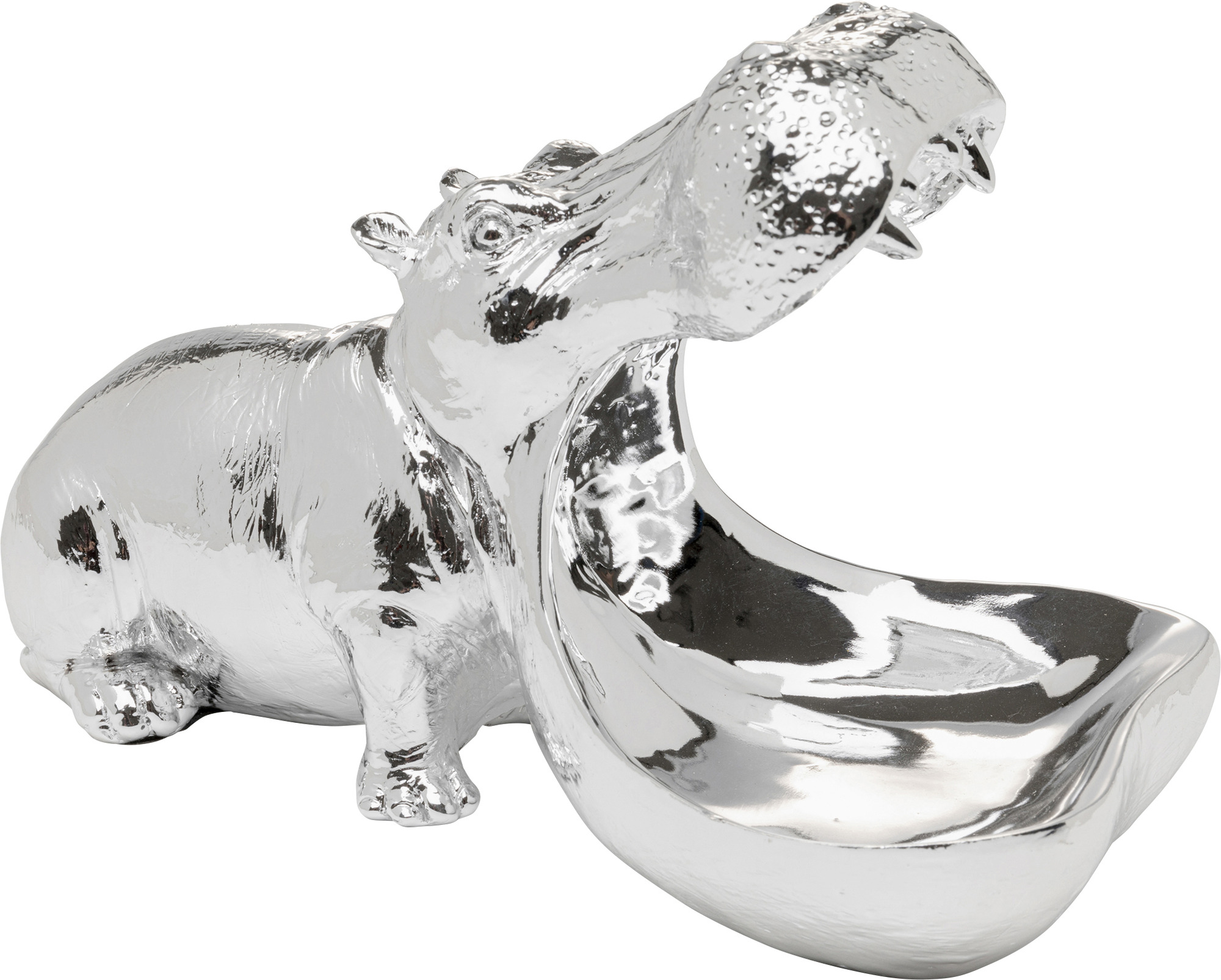Deko Figur Hungry Hippo 17cm Silber