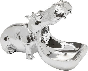 Deko Figur Hungry Hippo 17cm Silber – Grafik-1.