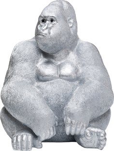 Deko Figur Monkey Gorilla Side XL Silber Matt – Grafik-1.