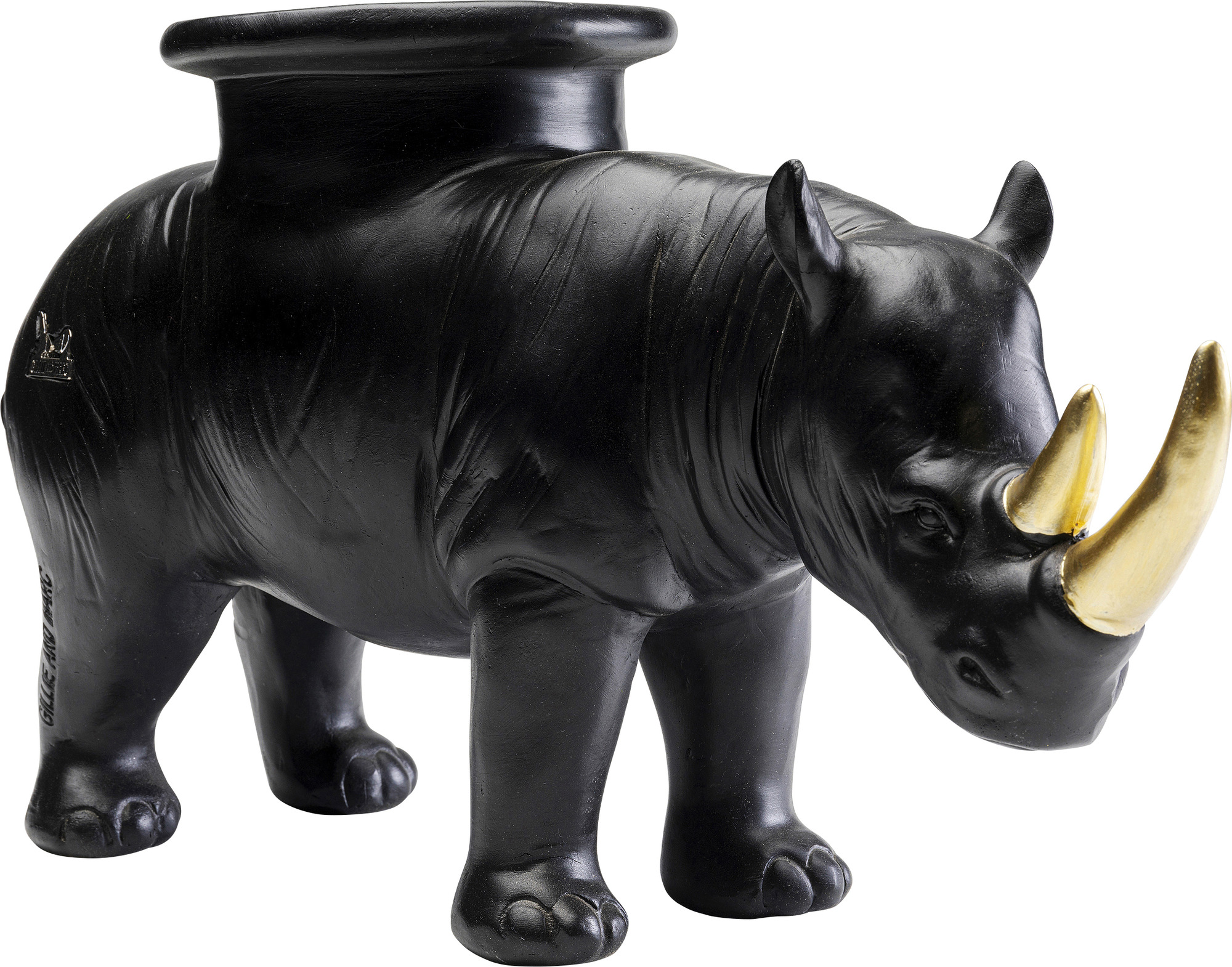 Deko Figur Rhino Schwarz 41cm