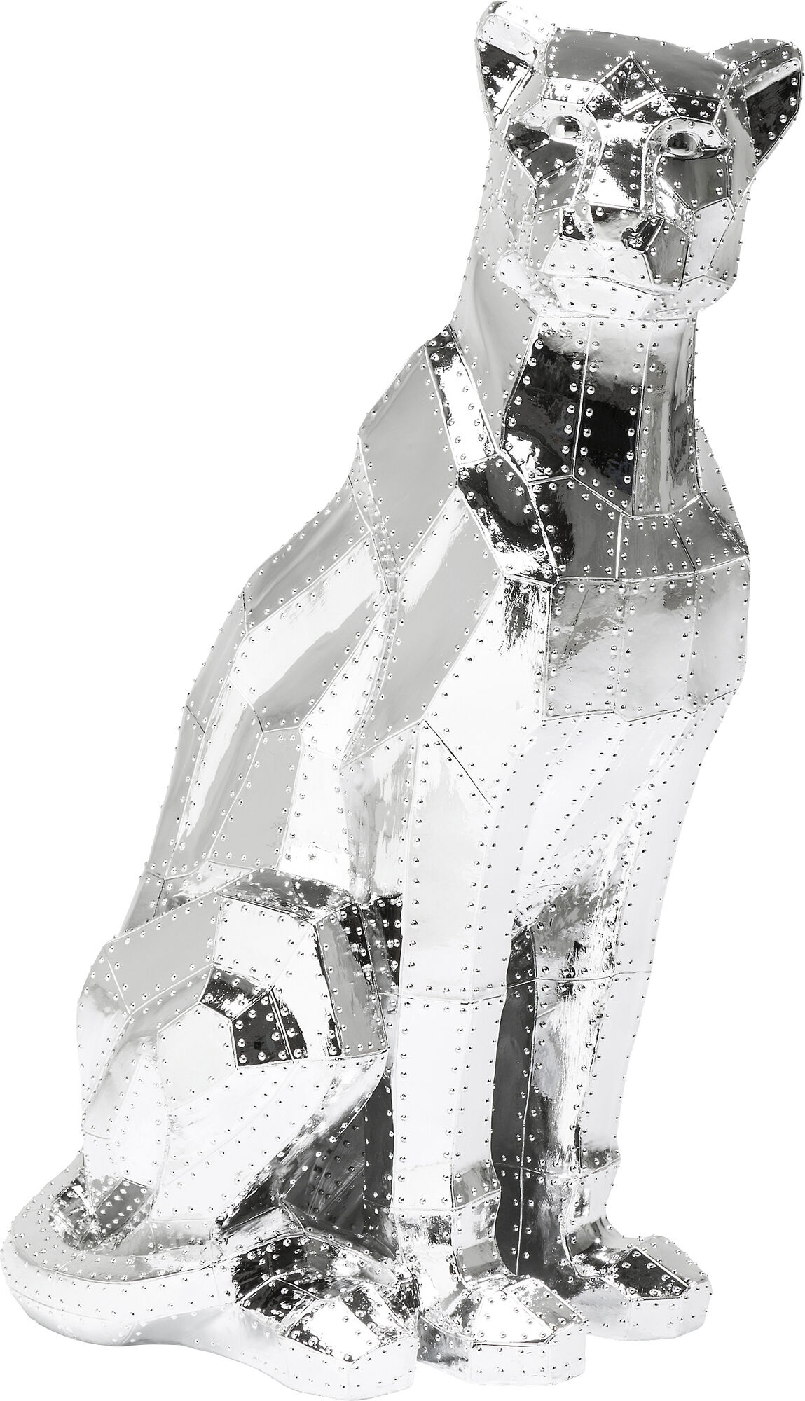 Deko Figur Sitting Cat Rivet Chrome 82cm – Grafik-1.