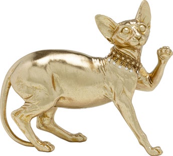 Deko Figur Standing Cat Audrey Gold 29cm – Grafik-1.