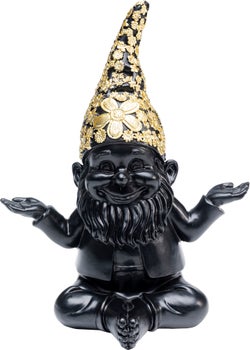 Produkt: Deko Figur Zwerg Meditation Schwarz Gold 19cm.
