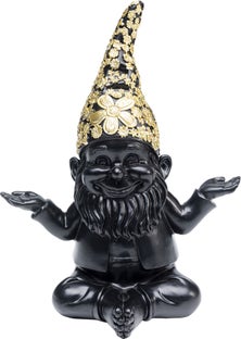 Deko Figur Zwerg Meditation Schwarz Gold 19cm – Grafik-1.