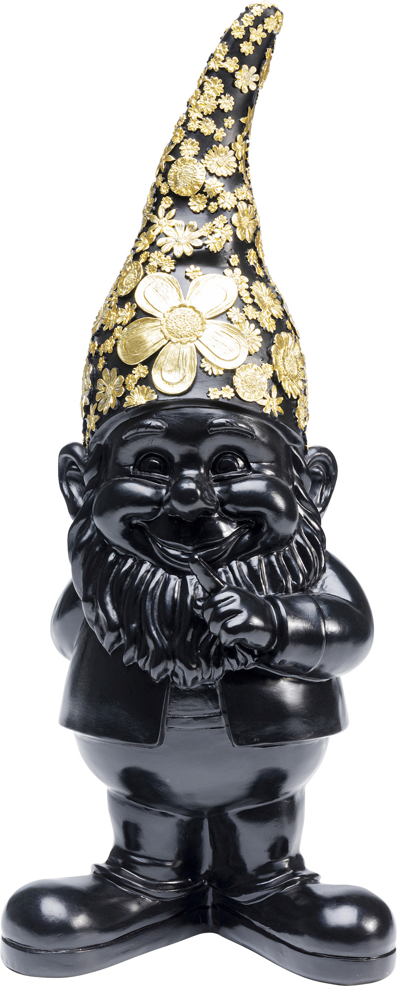 Produkt: Deko Figur Zwerg Standing Schwarz Gold 46cm.