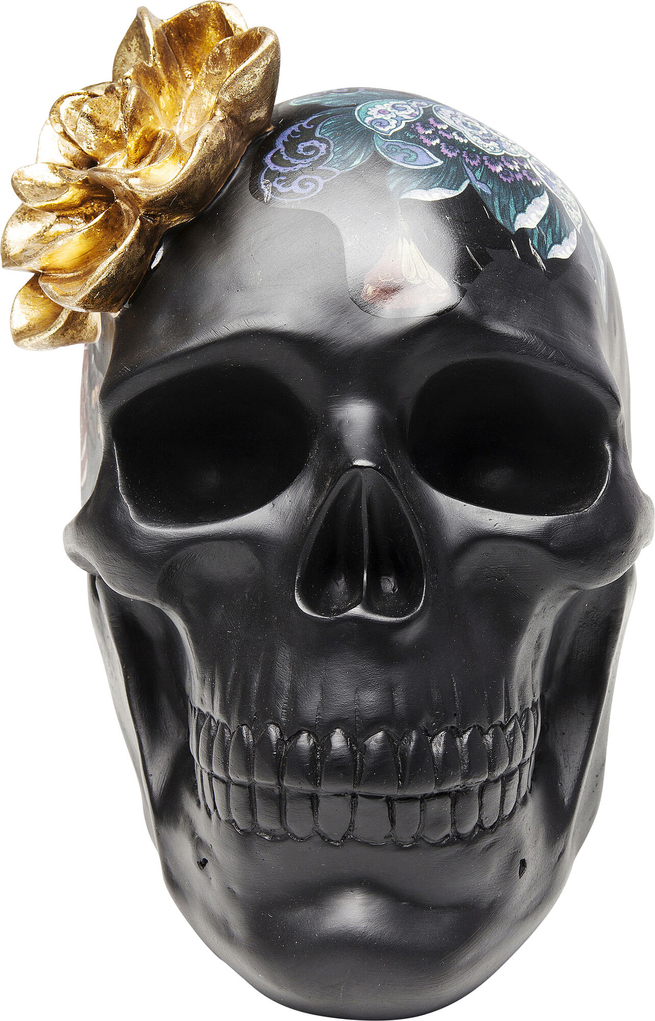 Deko Objekt Flower Skull 22cm – Grafik-1.