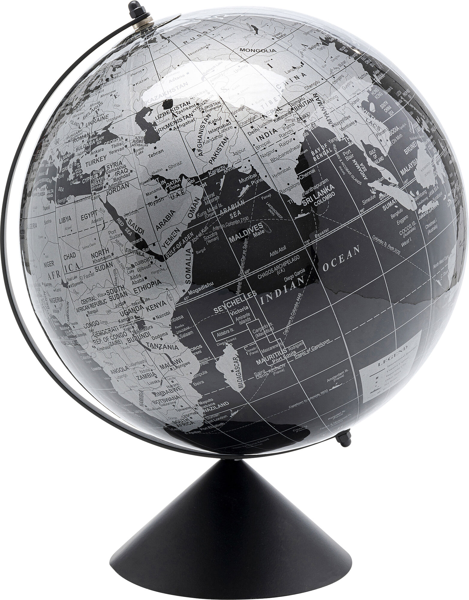 Deko Objekt Globe Top Schwarz 40cm – Grafik-1.