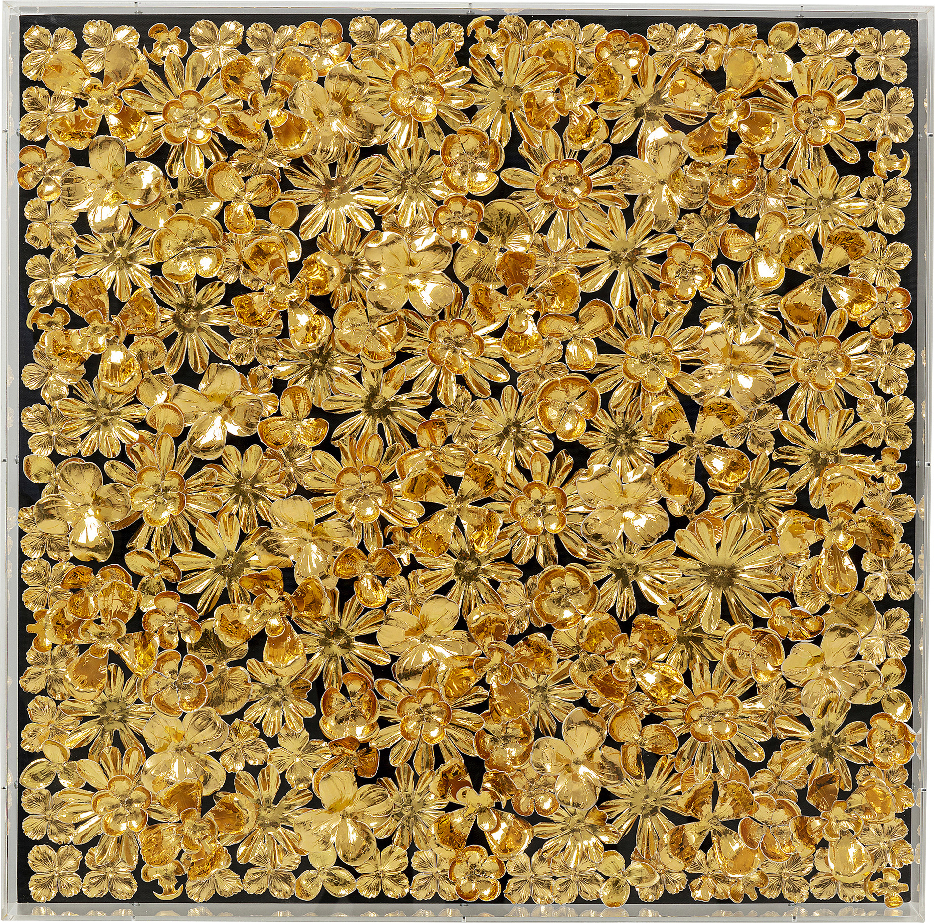 Deko Rahmen Gold Flower 80x80cm